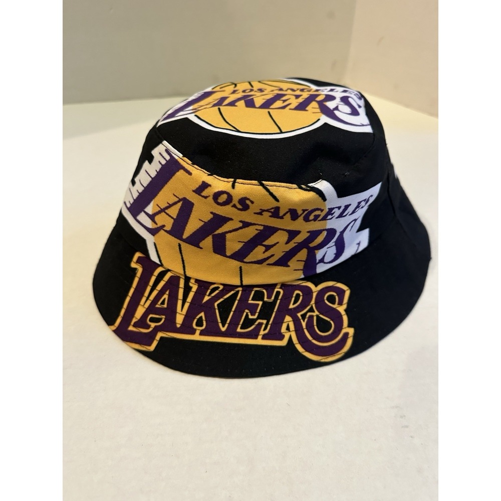 Los Angeles Lakers Bucket Hat Black Yellow Purple Unisex New No Tags